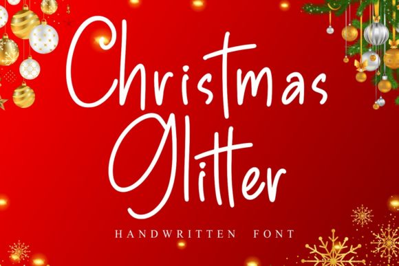 Christmas Glitter Font for Web Design