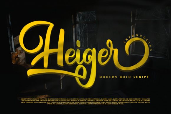 Heiger: A Script Font for Elegant Design